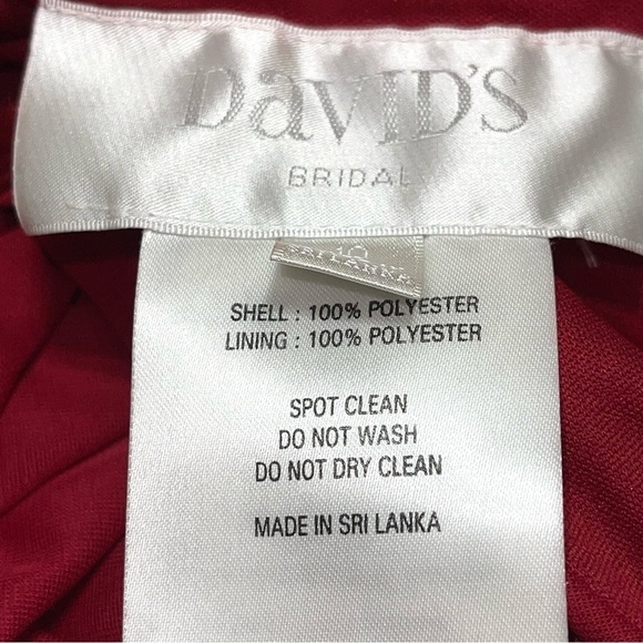 David's Bridal Red Bridesmaid Dress Size 10 - Picture 13 of 16